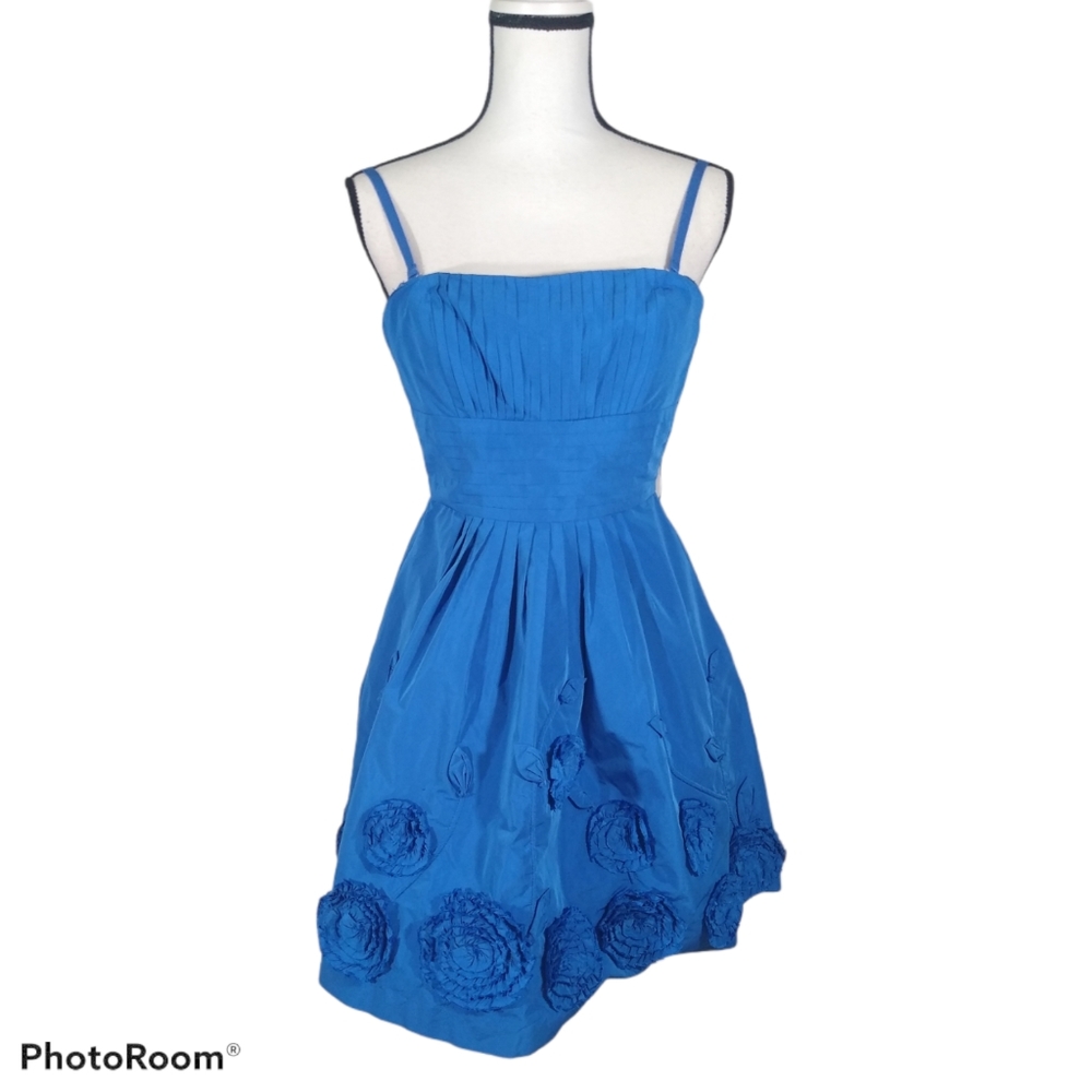 Royal blue floral dress size 2